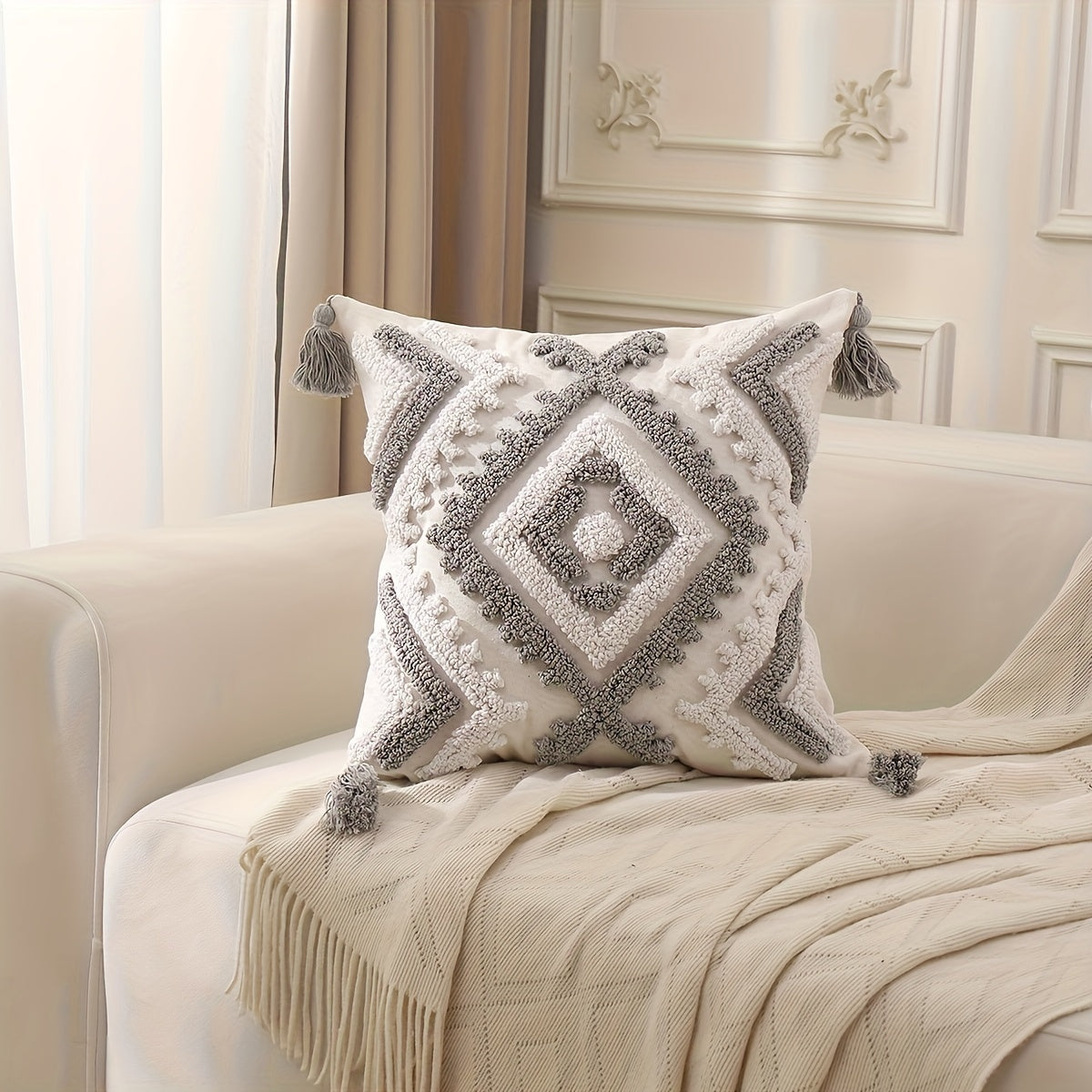 Geometric Diamond Pattern Pillow Cover