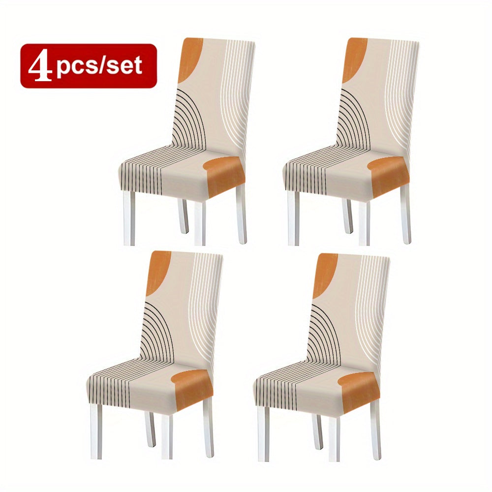 2/4/6pcs New Printed Chair Covers