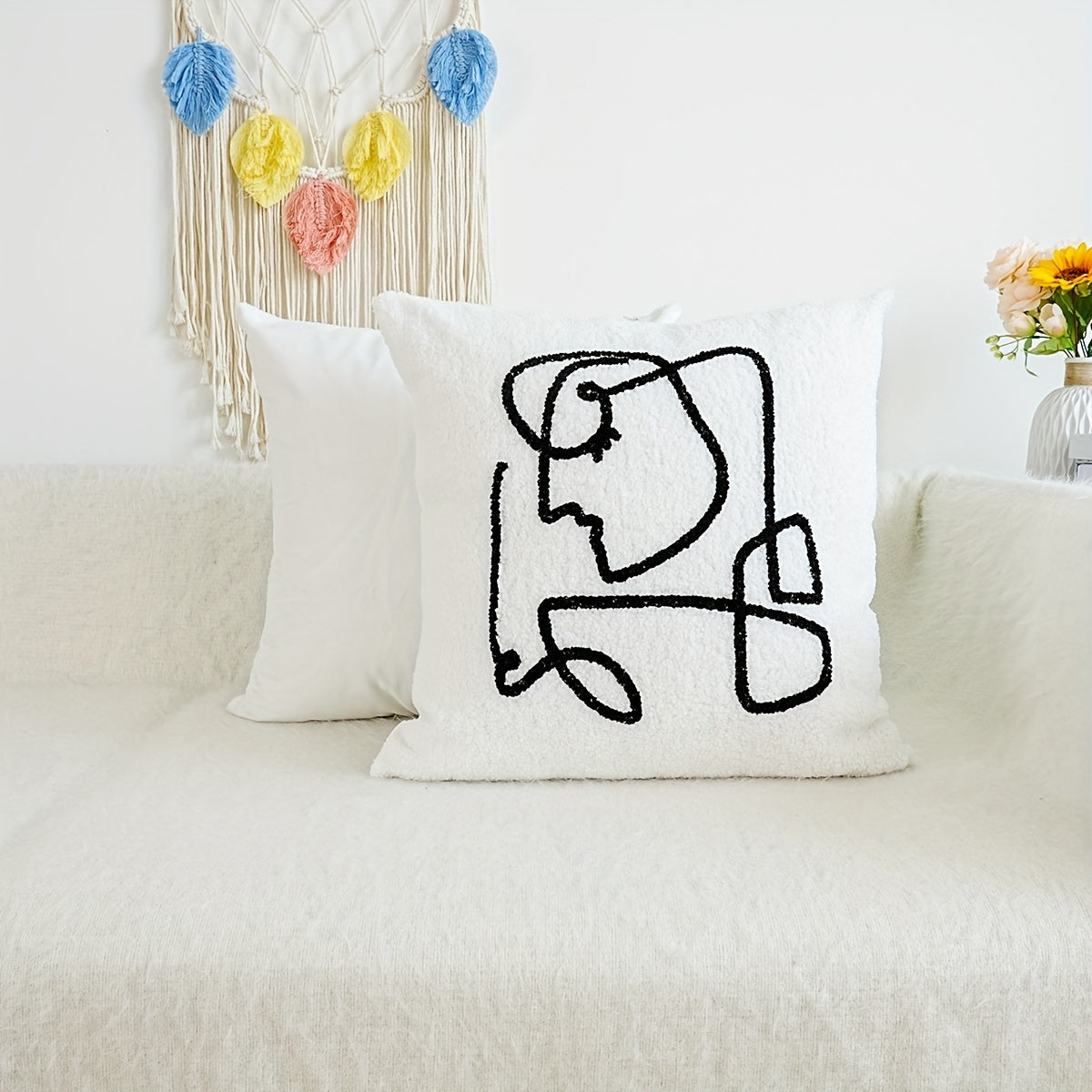 EGFace Embroidery Square Polyester Cushion Cover