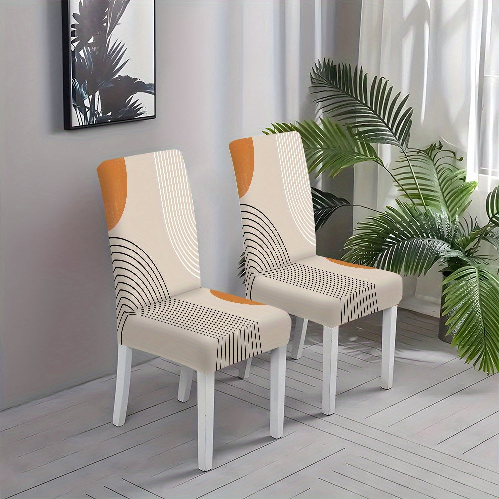 2/4/6pcs New Printed Chair Covers