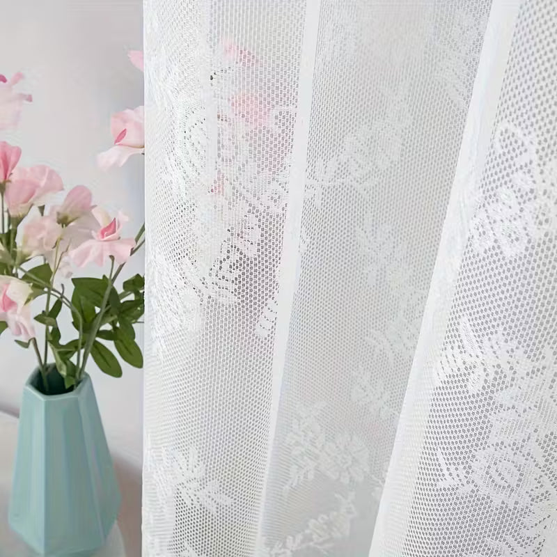 Romantic Pastoral Lace Curtain for Balcony and Office