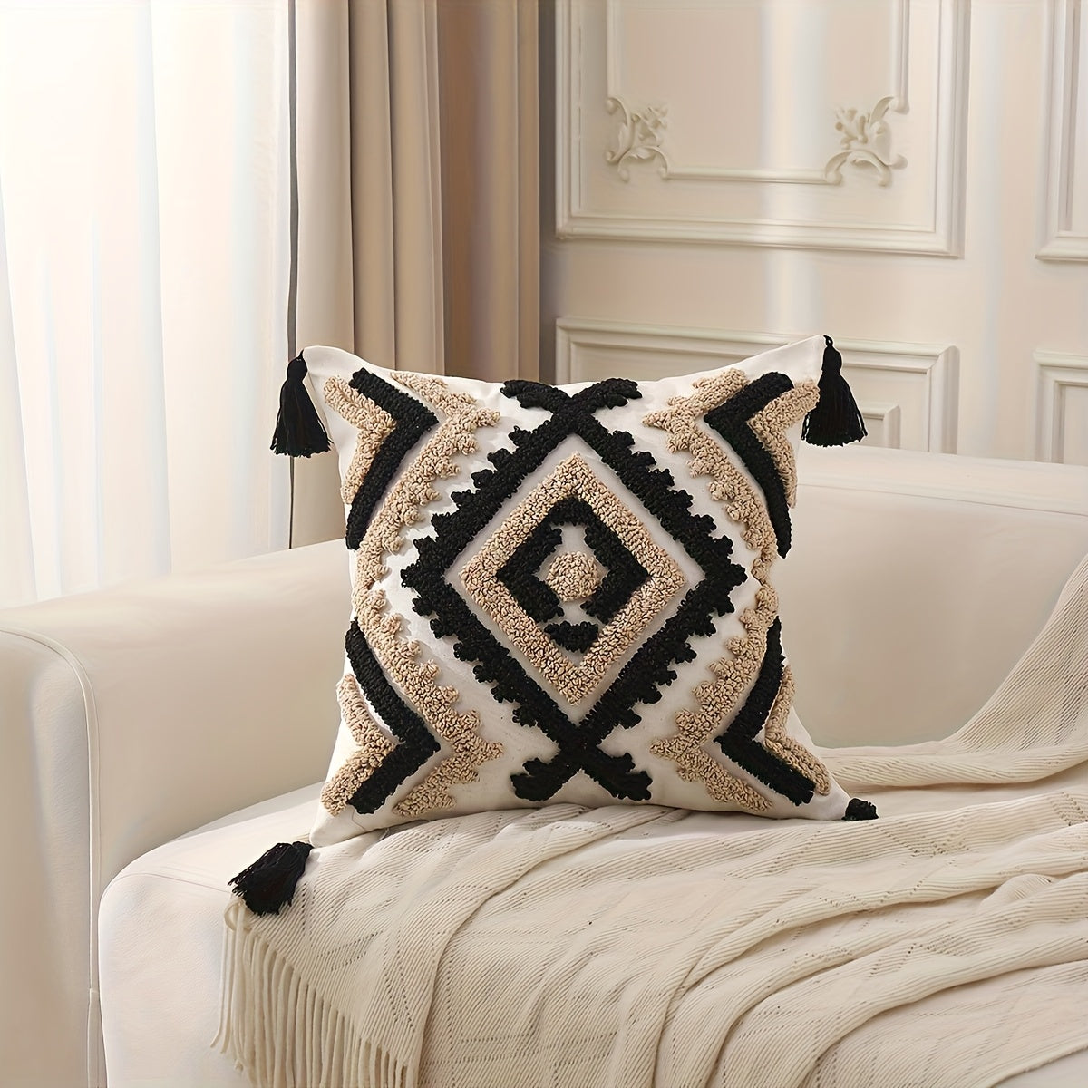 Geometric Diamond Pattern Pillow Cover