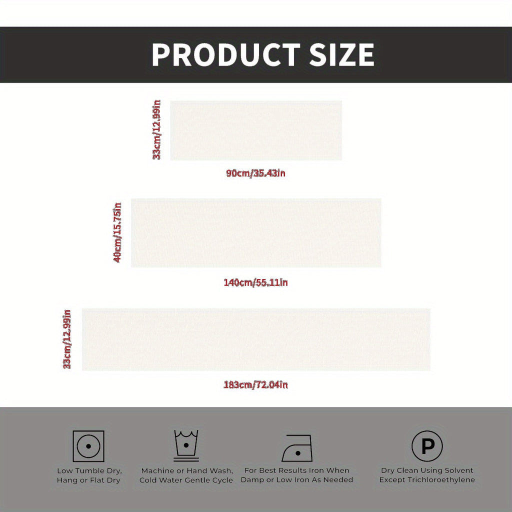 Elegant Black and White Leaf Vein Table Runner