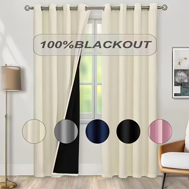 EGC 2pcs 100% blackout curtains