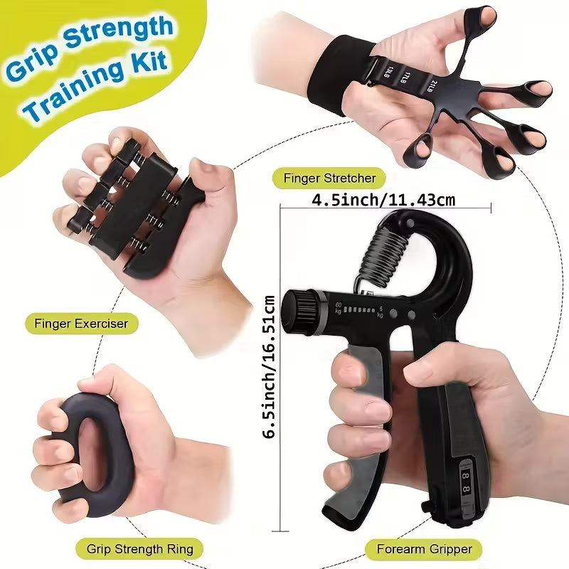 5pcs All-in-One Grip Strength Training Set with Adjustable Resistance