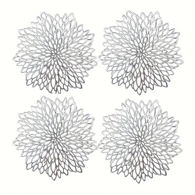 Luxury Golden Marble-Like PVC Lace Placemats