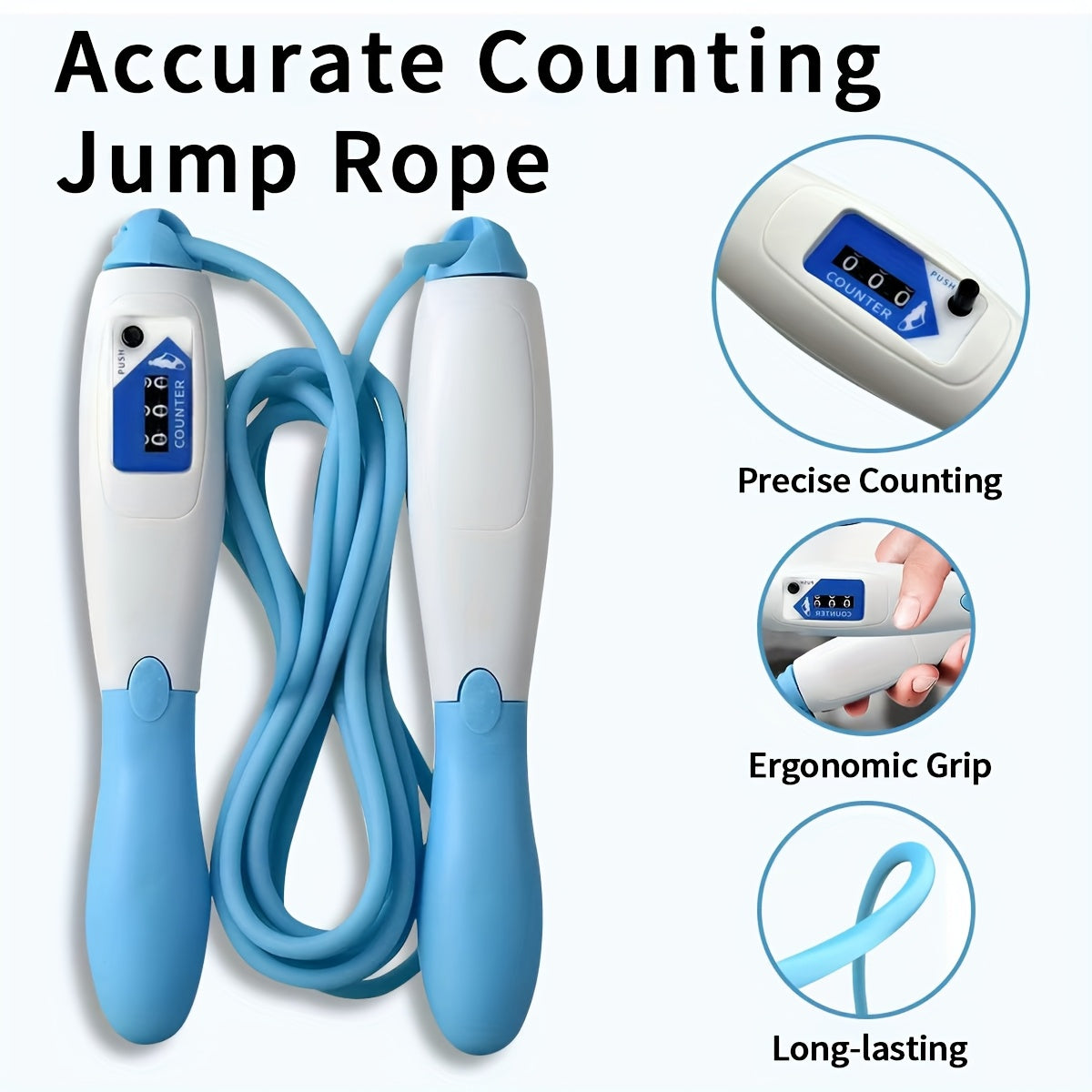 Mechanical Counting Jump Rope with Ergonomic Grip