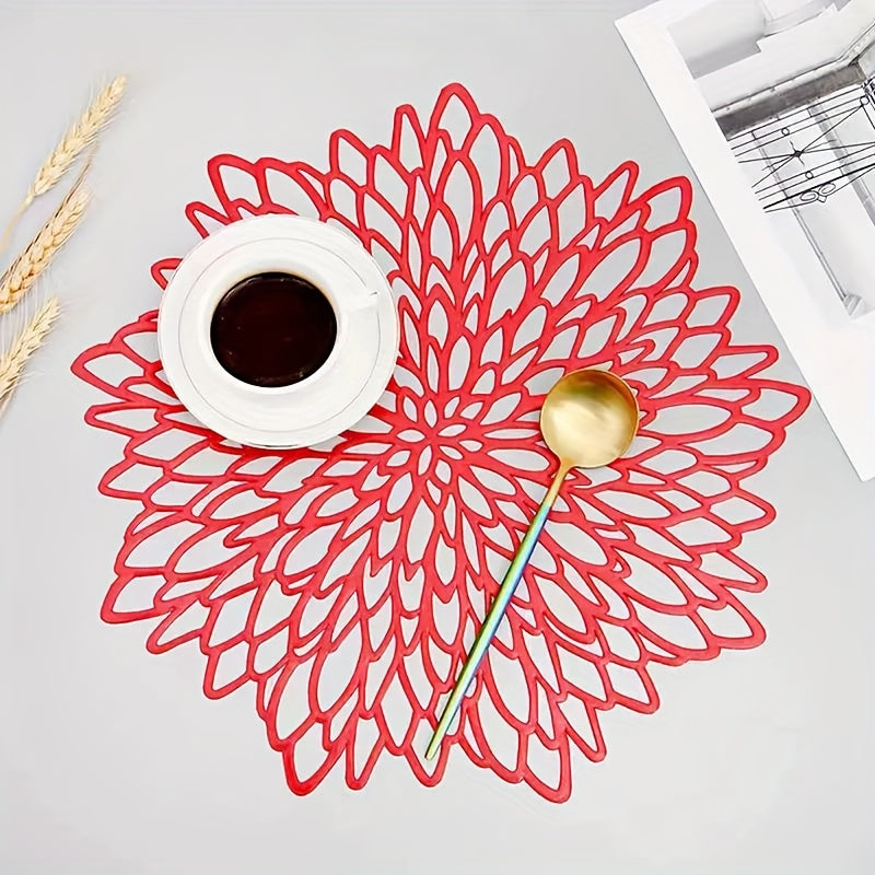 Luxury Golden Marble-Like PVC Lace Placemats