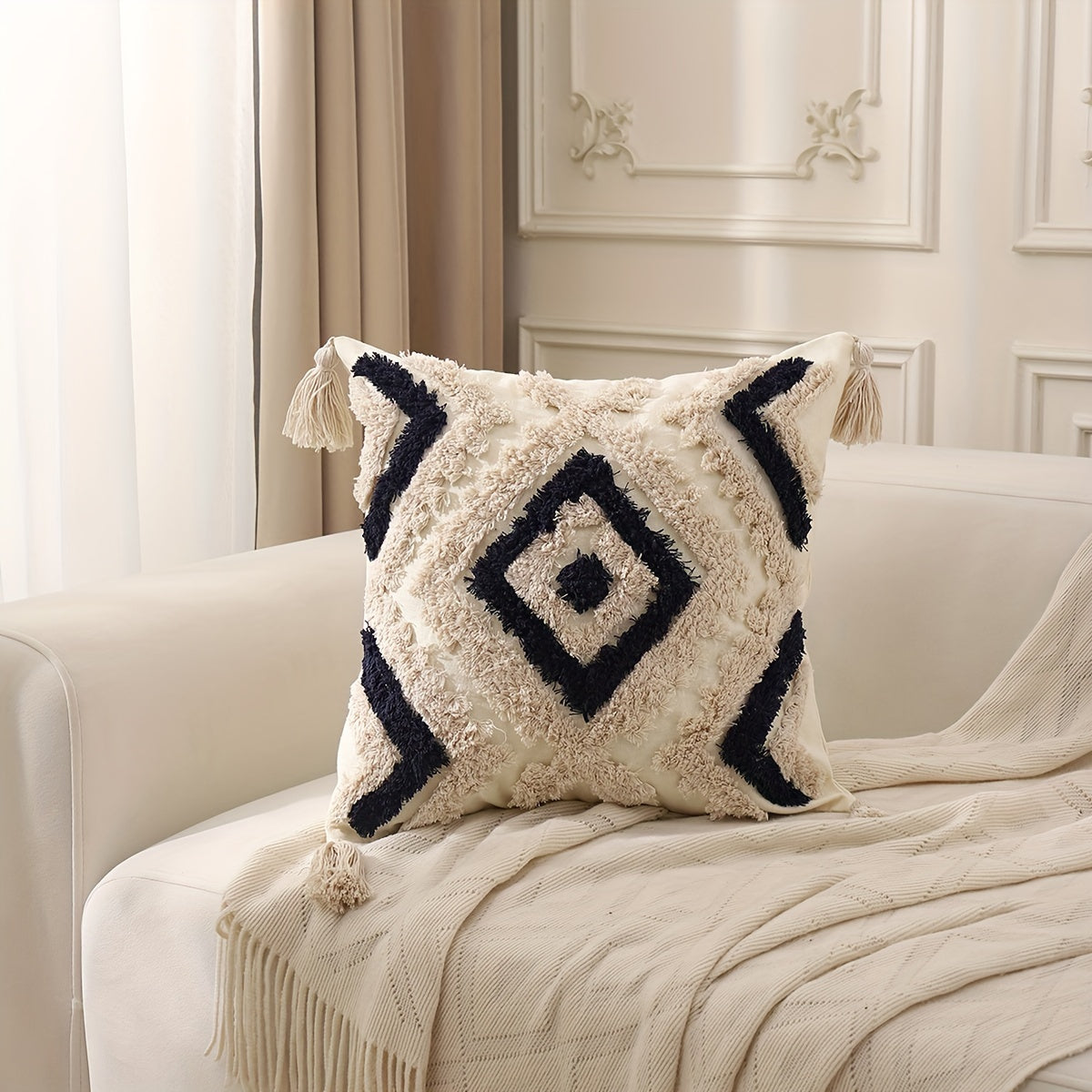 Geometric Diamond Pattern Pillow Cover
