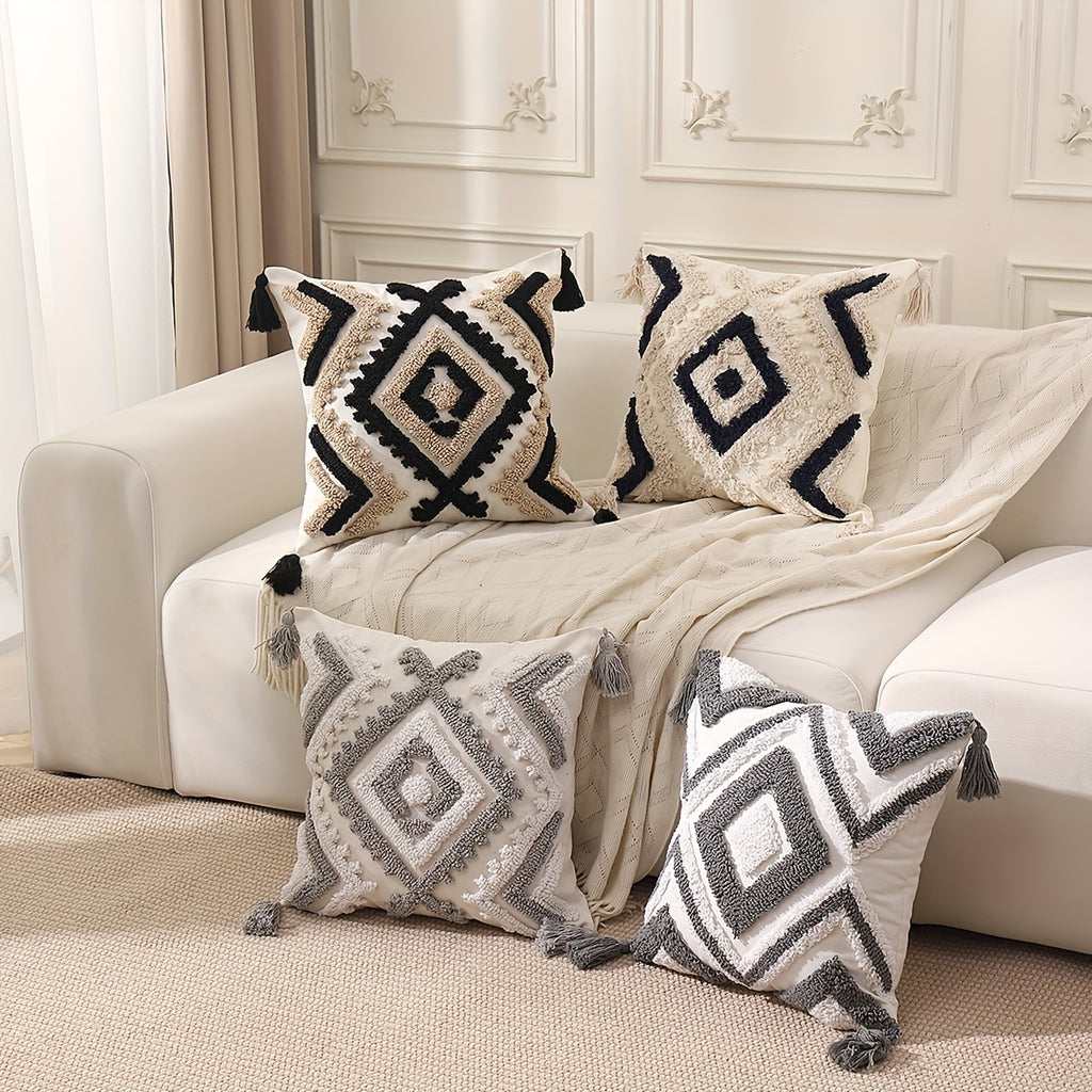 Geometric Diamond Pattern Pillow Cover