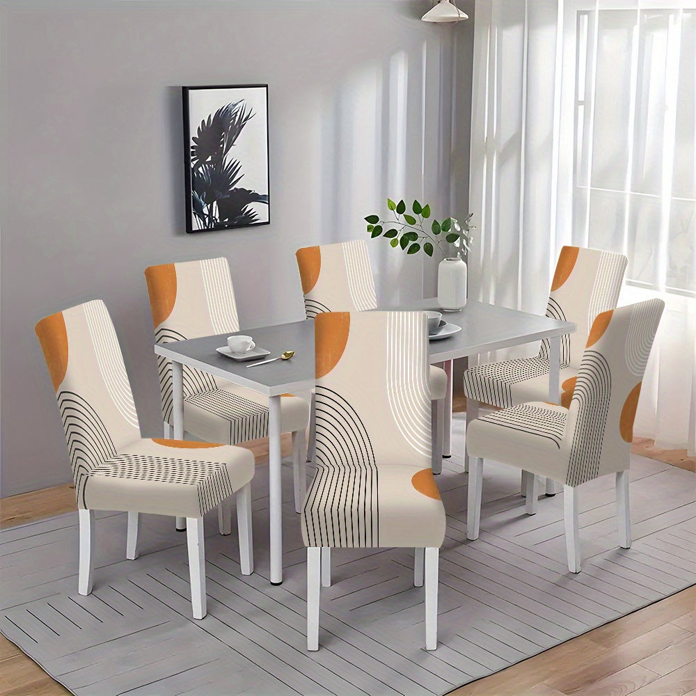 2/4/6pcs New Printed Chair Covers