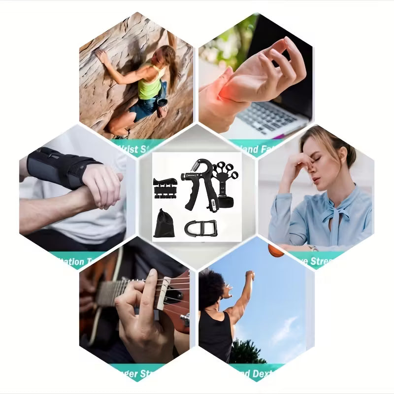 5pcs All-in-One Grip Strength Training Set with Adjustable Resistance