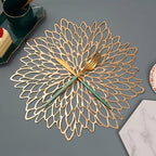 Luxury Golden Marble-Like PVC Lace Placemats