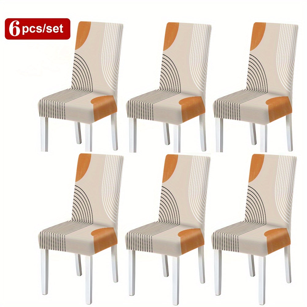 2/4/6pcs New Printed Chair Covers