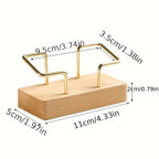 Modern Gold Wooden Desk Card Holder